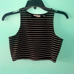 Stripped black and white stripped cropped tank top